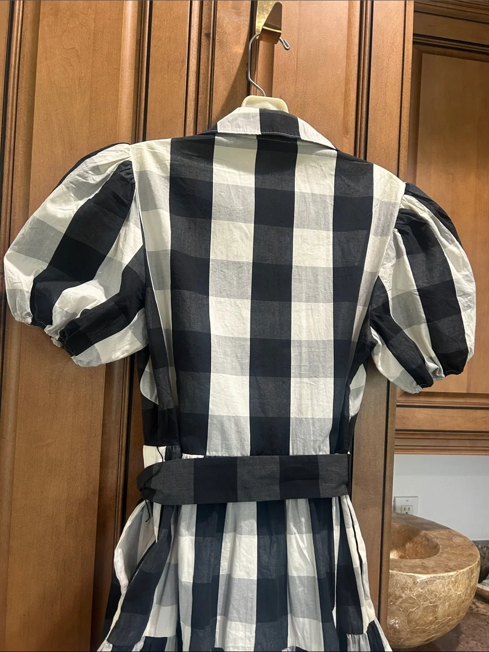 kate spade Black and White Gingham Midi Dress